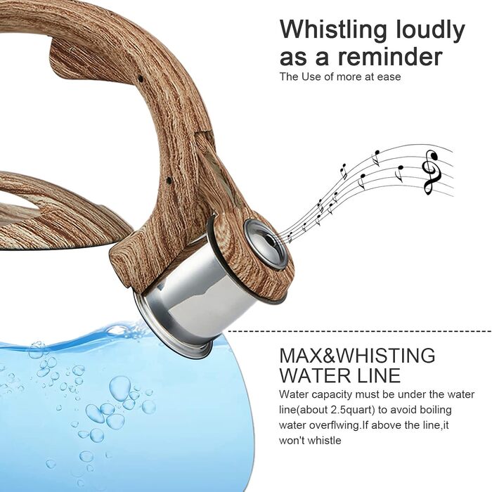 Чайник-заварник зі сталі, 2.2л (сірий) - для плити, індукції