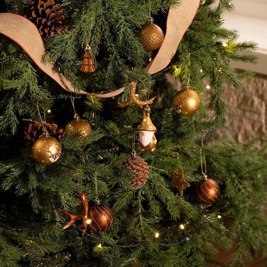 Набір ялинкових прикрас Valery Madelyn, 40 шт. Ялинкові кулі з пластику, бронзові, тематика 