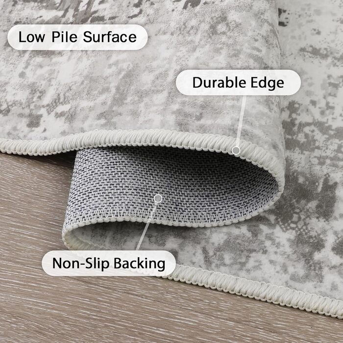 BEIMO Килимок для вітальні, абстрактний дизайн, короткий ворс, 120x170 см, антиковзаючі, для ванної, кухні, коридору, сіро-коричневий