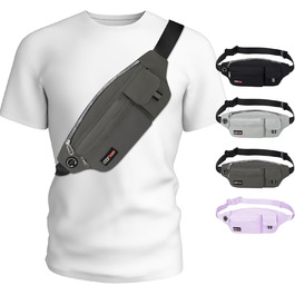 MAXTOP Поясна сумка на пояс для чоловіків та жінок, спортивна, водонепроникна, для подорожей, фітнесу, йоги, бігу (Світло-сіра)