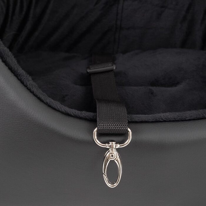 Автокрісло для собак Boutique Zoo M: 51x40 см, чорний, штучна замша - універсальне, миється, зносостійке