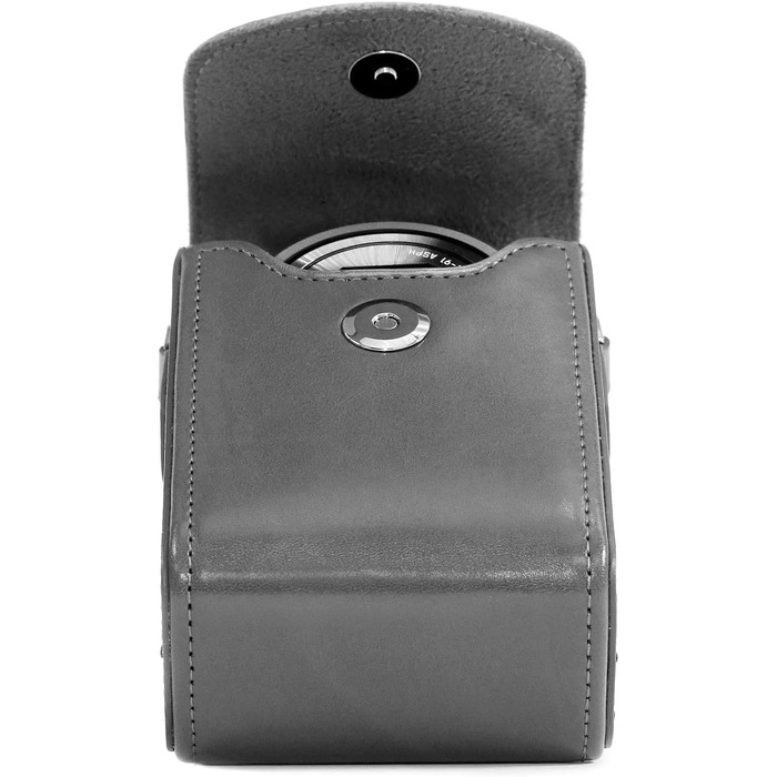 Сумка для фотоапарата MegaGear Panasonic Lumix DC-ZS70/LX10/ZS60/ZS100/LX15/TZ95/TZ90/TZ80/TZ100 сіра шкіряна з ременем
