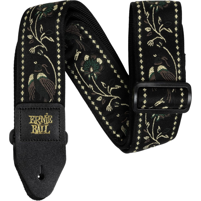 Гітарний ремінь Ernie Ball Jacquard - Чорний, Пташеня, Плезант