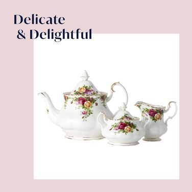 Royal Albert Old Country Roses Sugar Bowl with Lid, 325 ml, Multicolor