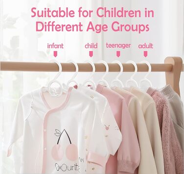 Місця для дитячого одягу: 20 шт. Місця для одягу, що ростуть, для дітей, що економлять простір, з ручками у вигляді ведмедиків, неслизькі вішалки для немовлят та малюків, білі