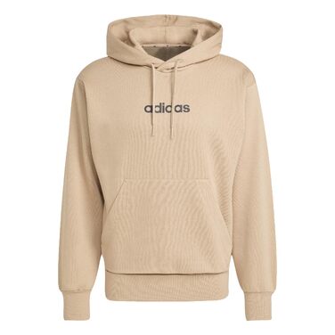 Чоловічий худі Adidas Essentials Linear Fleece з капюшоном, колір Warm Sandstone/Black, розмір S