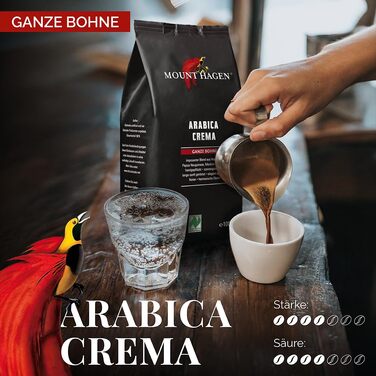 Органічна кава в зернах Mount Hagen Bio FT Naturland Arabica Crema, 1 кг