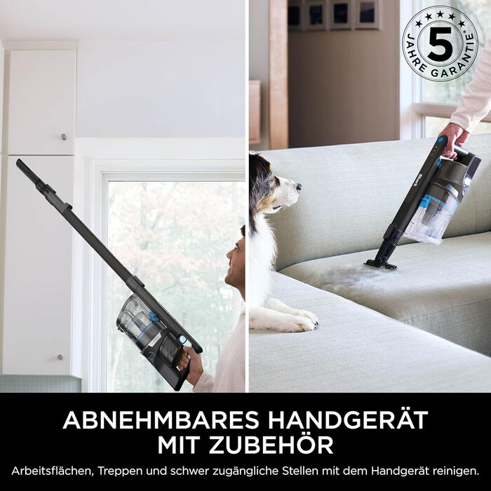 Пилгопоглинач Shark PowerPro бездротовий, акумуляторний, для тварин, алергіків, килимів та твердих поверхонь, з LED-підсвічуванням та гнучким гофрованим всмоктувальним шлангом, Navy Blue, IZ380EU (Срібло та Mauve)