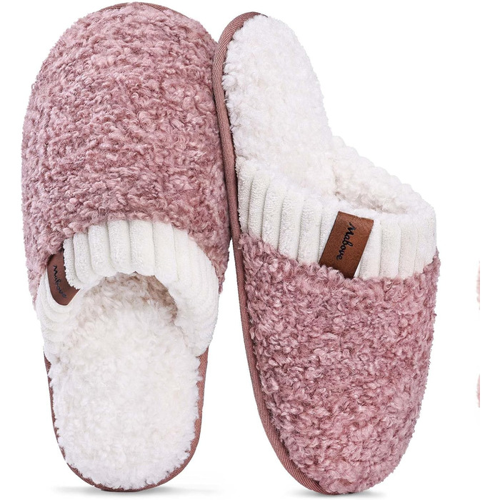 Тапочки жіночі Mabove Hausschuhe з м'якою устілкою Memory Foam, теплі зимові, для дому (40/41 EU, Рожевий)