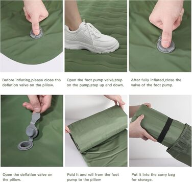 Douthfolle Twin XL Camping Sleeping Pad - 12cm Thick Inflatable Sleeping Mat with Foot Pump - Waterproof & Outdoor