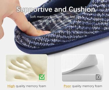 Чоловічі домашні тапочки ONCAI з піною пам'яті, теплі, зі смугами, пухнасті, з плюшевою підкладкою та неслизькою гумовою підошвою