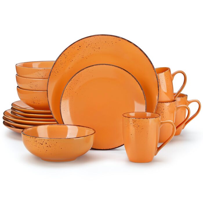 Набір посуду Vancasso Navia, 16 предметів, кераміка, для 4 осіб, помаранчевий