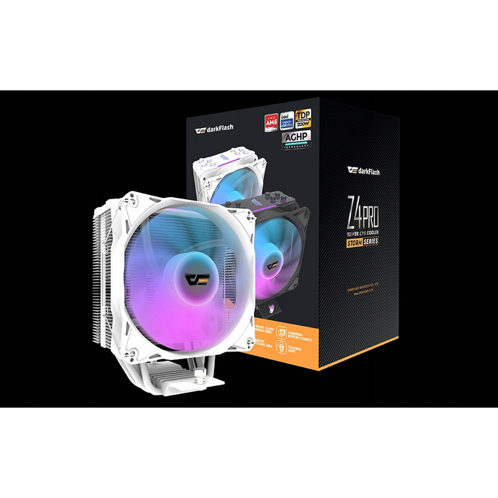 Кулер для процесора darkFlash Z4 Pro Mist White, 4-pin PWM, 5V 3-pin aRGB