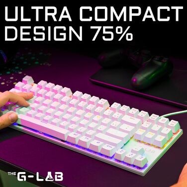 G-Lab Combo Mercury: Механічна ігрова клавіатура та миша, RGB, Switch Red, Azerty, 7200 DPI [Білий]