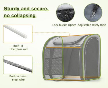 Pecute Рюкзак для собак та 2 котів, переноска для тварин, сумка-рюкзак, переноска з вентиляцією, складаний рюкзак для собак та котів (Сірий 03)