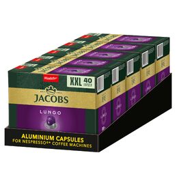 Кавові капсули Jacobs Lungo Intenso для Nespresso, інтенсивність 8/12, набір 200 капсул (5х40 шт), XXL упаковка