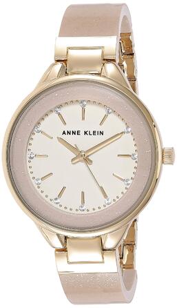 Жіночий годинник-браслет Anne Klein Premium Crystal Accented Resin (Кремовий / Золотий)