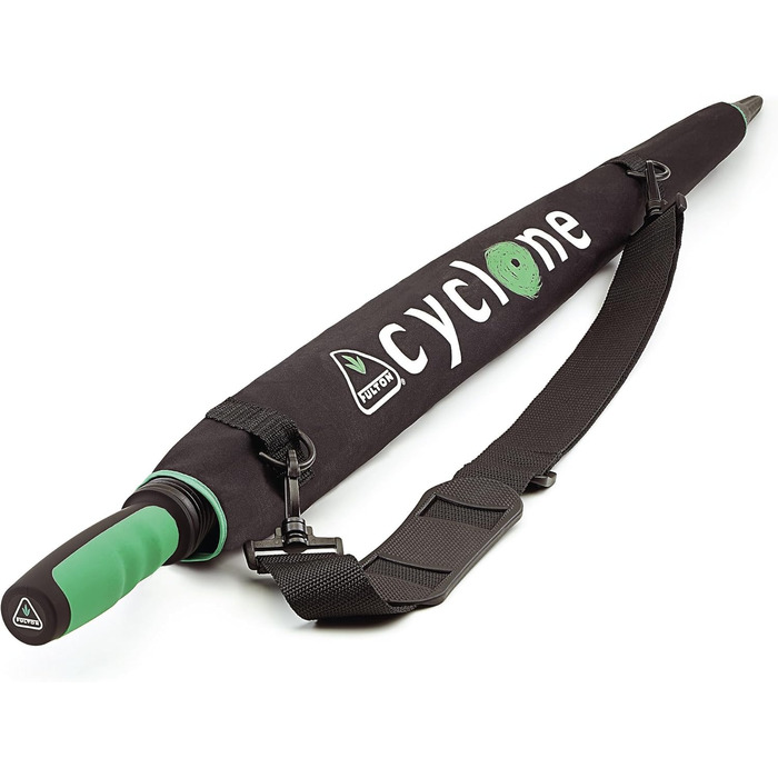 Чоловічий парасолька Fulton Cyclone Black/Green, 100 см, об'єм 1 літр, чорний/зелений