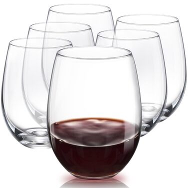 Набір келихів для вина PROST! 6 шт. 491 мл з кришталевого скла без свинцю, для червоного та білого вина, підходить для миття в посудомийній машині