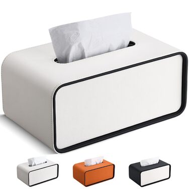 Скріпка для серветок GORESE, шкіряна, квадратна, біла (25.5 x 15 x 10.3 см)