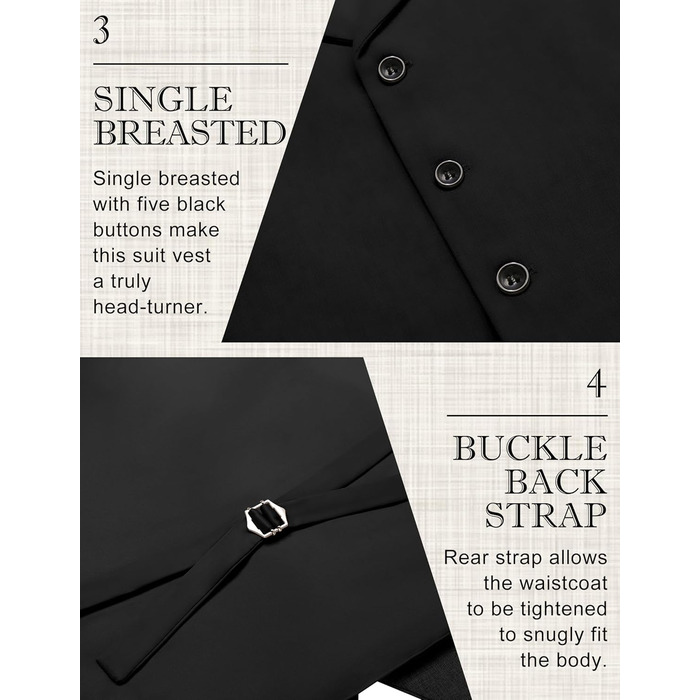 Жилет чоловічий COOFANDY, класичний крій, чорний (3XL)