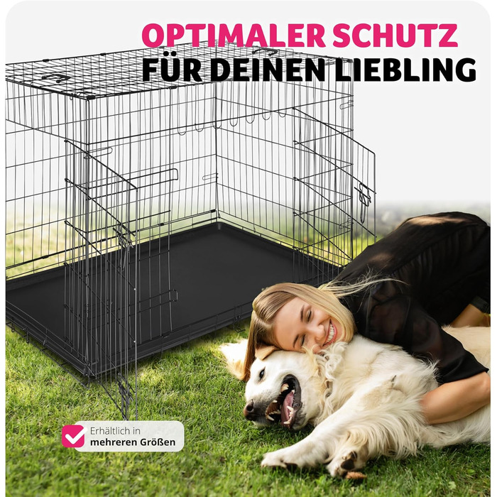 Транспортний вольєр для собак Tectake®: стабільний, розкладний, для колір автомобіля, кемпінгу та дому (108x71x76 см)