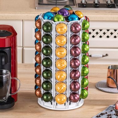 Підставка для капсул Nespresso та кавових подушечок Vertuo, біла (100+ капсул) - Опуклий сад