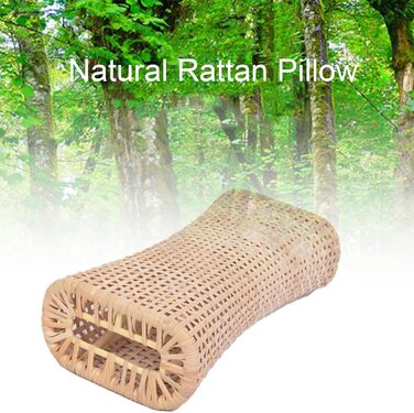 SANJIAOJIA Natural Rattan Sauna Pillow, Bamboo Headrest Pillow, Woven Pillow, Neck Support, Breathable Rattan Bed Pillow, Summer Cooling Pillow, Sleep Pillow, Orthopedic Pillow