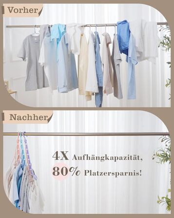 Набір вішалок для одягу Magic Hangers, 8 шт. з 6 отворами та 360° обертанням, міцні гачки для важкого одягу, органайзер для шафи, ідеально для студентів та дівчачих кімнат, чорного кольору