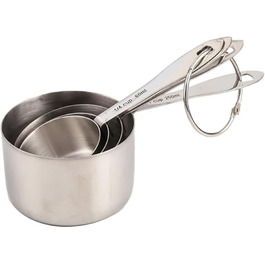 4-Piece Measuring Cup Set, Stainless Steel Measuring Cups, Baking Tool, Kitchen Accessories (Color: C, Size: as shown)
