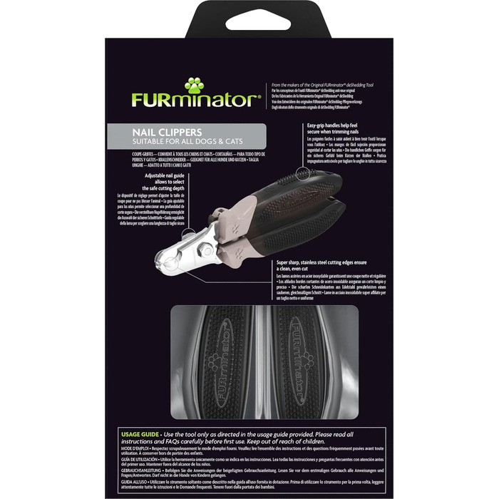Furminator ножиці для обрізання кігтів собак та котів - професійний догляд за кігтями, регульована направляюча
