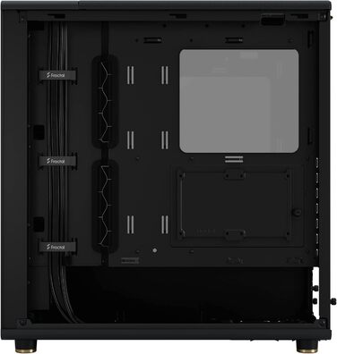 Комп'ютерний корпус Fractal Design North Charcoal Black TG Dark з темним склом, фасад з горіхового дерева, 2 вентилятори 140 мм, USB Type-C, Mid-Tower ATX