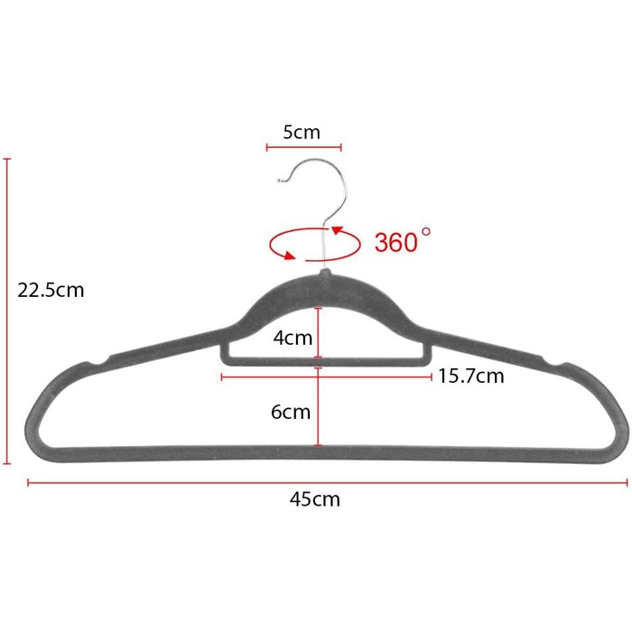 Yaheetech Clothes Hangers 100 Pack Hangers Suit Hangers Velvet Wardrobe Hangers Non-Slip Jacket Hangers Space-Saving with Bar
