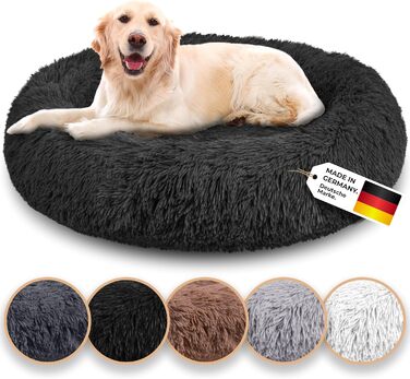 Belune® Лежанка для собак [знімний, пральний чохол] - Оригінал - [L, 100 см] Корзина для собак, ліжко для котів, лежанка для собак, м'яке ліжко для собак великих, середніх та маленьких порід (S (70 см), Чорний)