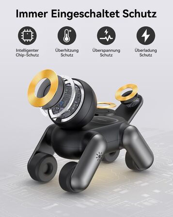 Зарядна станція 3-в-1 для Apple Watch, iPhone 17e/Air/17/16/15/14/13/12, AirPods Pro/2/3 з нічником, чорна. MagSafe сумісність.