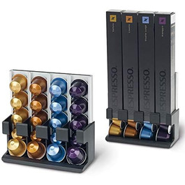 Тримач капсул Nespresso U-CAP ONE – органайзер для 40 капсул, ALU/пластик, срібно-чорний