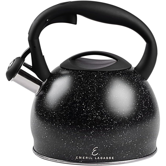 Чайник електричний Emeril Lagasse з нержавіючої сталі, 3 л, для індукційних плит, з ергономічною ручкою, чорний