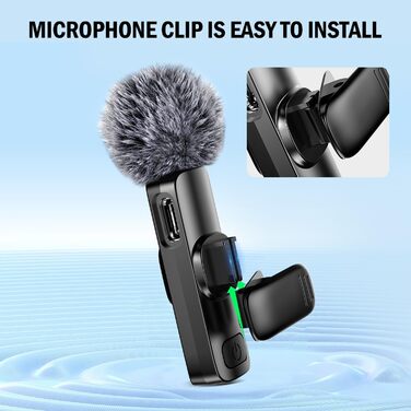 Бездротове петличне мікрофон з 4 режимами запису для Android, iPhone, PC – Mini-мікрофон для відео, Vlog, TikTok, YouTube, стрімінгу та інтерв'ю (K5 Type-C)