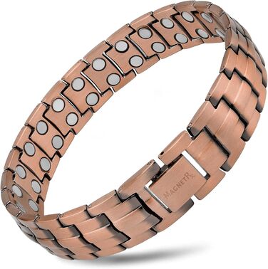 Магнітний браслет MagnetRX® для чоловіків з чистої міді - Браслет для магнітної терапії, ідеальний при артриті та синдромі карпального тунелю - З інструментом для регулювання розміру (Classic Style)