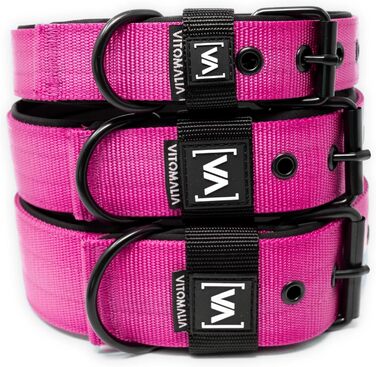 Нашийник для собак середнього розміру, 4 см, рожевий, з неопреновою підкладкою та нержавіючою застібкою