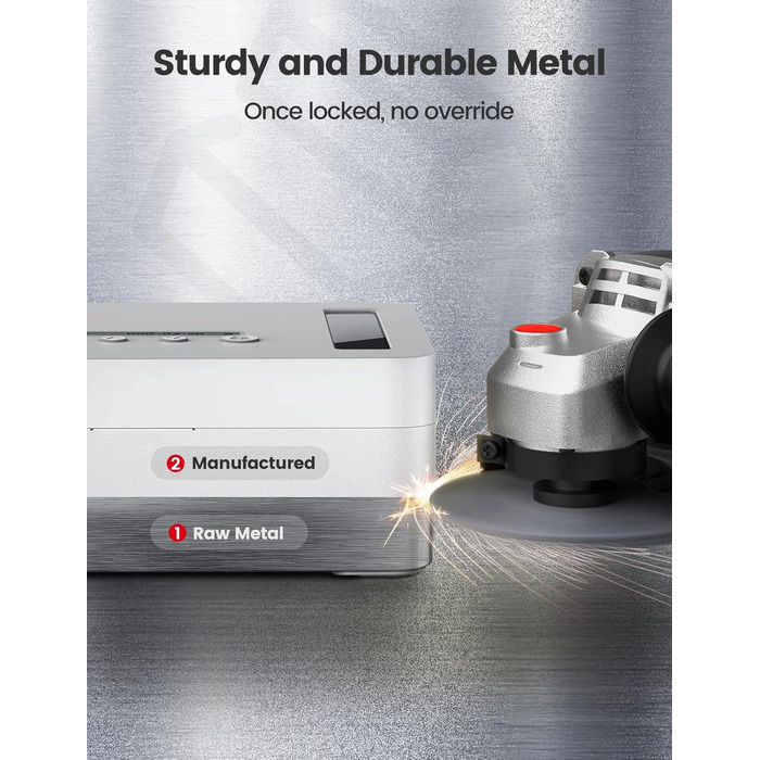 Сейф VAYDEER з таймером та металевим замком: цифровий детокс, захист від телефонів, USB-C, дитячий замок, чорний