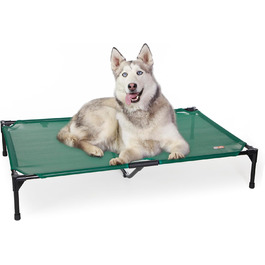 K&H Pet Products Elevated Outdoor Dog Bed, Breathable, Cooling, Elevated Cot, Hammock for Large Dogs, Washable Mesh Cover, Elevated Metal Frame, Foldable, (L 127 x W 81 x H 23 cm)