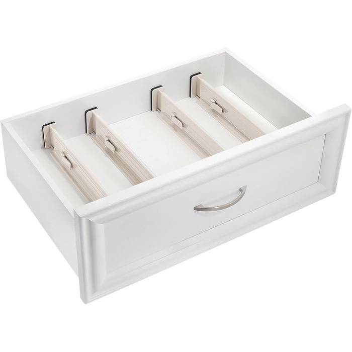 mDesign Adjustable Drawer Organizer – Practical Drawer Dividers for Cabinets and Dressers – Flexible Plastic Compartmentalizer – 8-Piece Set – Smoke Gray and Black (Cream Color)