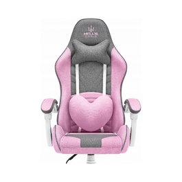 Ігрове крісло HELL'S CHAIR Rainbow Pink-Gray, тканина