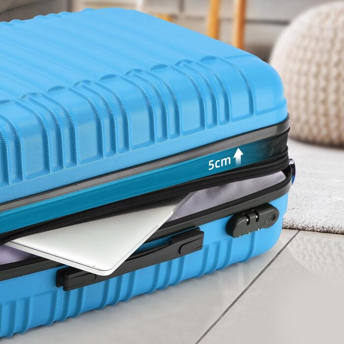 Набір валіз Beibye з жорстким корпусом (Турквіс) – валіза-тролей, валіза-роллік, для подорожей, з подвійними колесами
