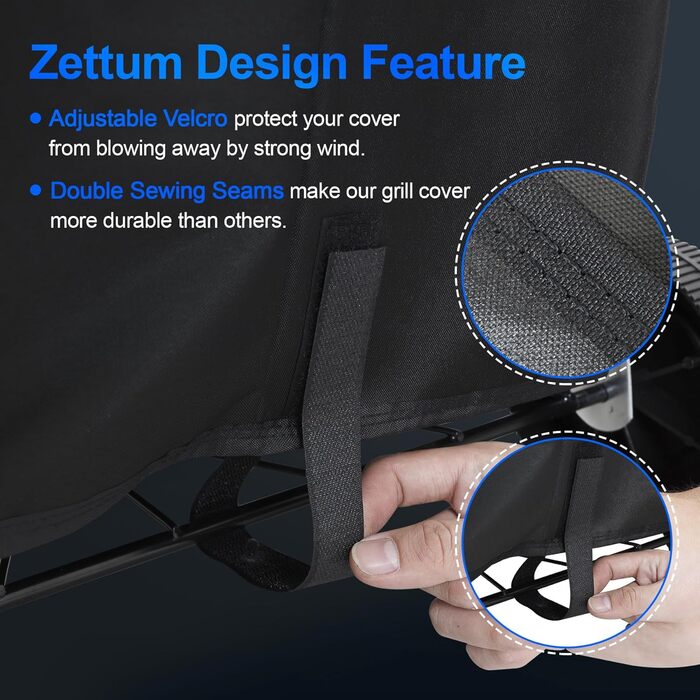 Чохол для гриля Zettum 600D Oxford, водонепроникний, для круглих вугільних барбекю Weber 57 см (63x88 см), важкий PU, захисна накидка для гриля Master Touch