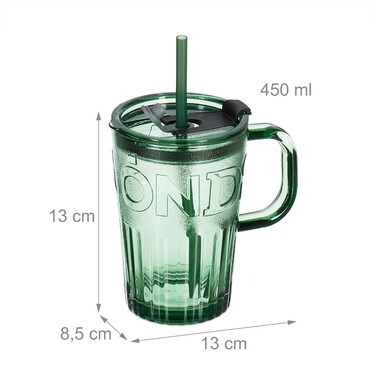 Relaxdays Set of 10 Handle Drinking Glasses