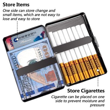 Металеве тютюноприладдя в ретро стилі: захисний кейс для сигарет на 20 шт (100mm) - чоловічий/жіночий