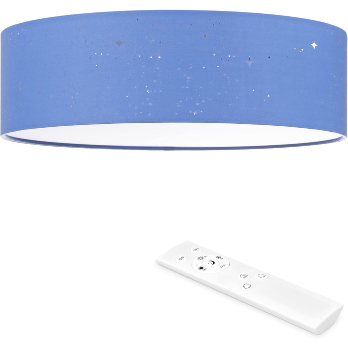 Navaris LED Ceiling Light - Dimmable Color Temperature Change Remote Control - 22W Starry Sky - Living Room Lamp Bedroom Ceiling Lamp Children's Room Lamp Ceiling (40cm, Light Blue)