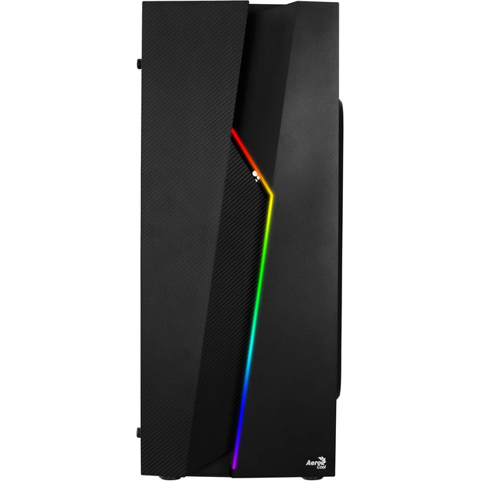 Корпус для ПК Aerocool Bolt Mid-Tower RGB, ATX, з прозорою бічною панеллю, RGB підсвітка, 120мм вентилятор, Чорний
